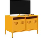 Vidaxl mueble tv acero laminado en frío amarillo mostaza 68x39x43,5 cm
