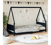 Estructura de cama para niños madera de pino negro 90x190 cm v5300 90 x 190 cm / negro
