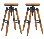 Vidaxl taburetes de cocina 2 unidades madera maciza de abeto