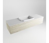 Mondiaz erin 150cm mueble de baño color light brown grey con 1 cajón. con lavabo ridge centro 1 orificio color talc