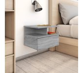 Vidaxl mesita de noche flotante madera gris sonoma 40x31x27 cm