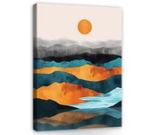 Cuadro en lienzo abstracto mar boho arte modernas 40x60 cm xxl impresión en lienzo decoración de pared canvas para salón lista para colgar