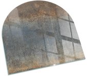Placa de cristal para chimenea, zócalo protector de chimenea, diseño moderno | 100x100 | semicírculo | patrón de textura abstracta