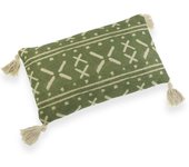 Cojín versa verde borlas 10 x 30 x 50 cm