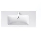 Lavabo para muebles duravit me de starck, 1 agujero para grifo, rebosadero, con banco para grifo, 1030 mm, 2336100000, color: blanco