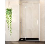 Mampara fijo + abatible bisagras rango 79.5-85 cm (30-50) modelo: bisaglass blanco
