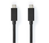 Cable usb - usb 3.2 gen 2 - usb-c macho - usb-c macho - 100 w - 4k@60hz - 20 gbps - niquelado - 1.00 m - redondo - pvc - negro - label
