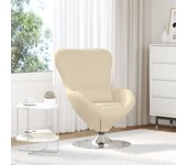 Sillón huevo vidaxl de tela crema