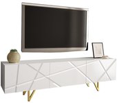 Mueble tv mavmave 100, blanco, blanco brillante, número de puertas: 3.00, 180x52x37cm