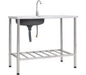 Fregadero de camping fregadero simple con grifo acero inoxidable 02_0002439