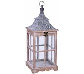 Farol de madera 24x24x58h cm