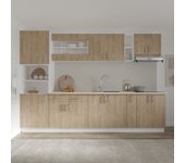 Set cocina haaus karo v26, madera natural/blanco, encimera thermo 28 mm, l 300 cm