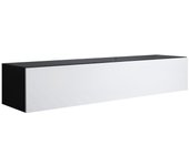 Mueble tv con patas 2 cm | mueble de televisión | mueble de salón | 1 puerta | 160x32x40cm | modelo luke h2 | negro y blanco brillo