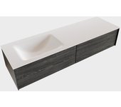 Mondiaz lush 150cm mueble de baño color antracite con 2 cajones. con lavabo cloud izquierda 1 orificio color talc