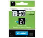 Dymo d1 estándar - negro sobre transparente - 19mm