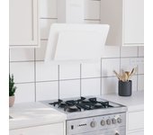 Campana extractora de pared 60 cm acero inoxidable y cristal templado blanco vidaxl