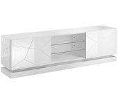 Mueble tv charlotte 128, blanco, blanco brillante, número de puertas: 2.00, 200x57x40cm