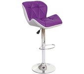 Taburete de bar silla alta regulable en altura con estructura de acero cromado sintético violeta 04_0001232