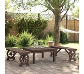 Bancos de jardín 2 piezas de madera maciza de abeto