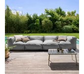 Sofá modular con 2 sillones y 2 esquinas grises., mixi - oviala