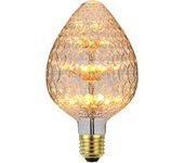 Bombilla led vintage rgb, estilo fuegos artificiales, edison, 3 w, 220/240 v, e27, decorativa (g95 fresa) [clase energética g]