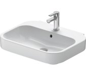 Lavabo duravit happy d.2 60cm con rebosadero, con bancada de grifo, 1 agujero de grifo, 23166000001, color: blanco
