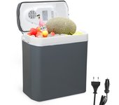Nevera eléctrica 24 l (gris) mini nevera 230 v y 12 v para autocaravana fría y caliente modo eco