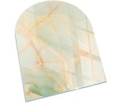 Placa de cristal para chimenea, zócalo protector de chimenea, diseño moderno | 80x70 | rectángulo | patrón de mármol abstracto