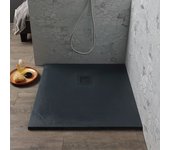 Plato de ducha 80x80 en resina antracita.