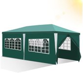 Carpa pabellón tubos de acero - carpa para terraza, fumadores y fiestas de tubos de acero para el jardín 3x6m verde