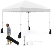 Costway carpa plegable 3x3m, pop up, cenadores para jardin con bolsa con ruedas, altura ajustale, tapa oxford, pergolas de jardin exterior camping, pl