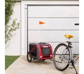 Remolque de bicicleta para mascotas rojo y gris vidaxl