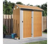 Vidaxl cobertizo jardín acero galvanizado marrón claro 192x152,5x237cm
