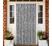 Cortina mosquitera gris y negra chenilla 118x220 cm