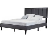 Cama de matrimonio con somier twin 150cm gris + colchon viscoelastico