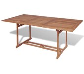 Mesa de jardín de madera de teca maciza 180x90x75 cm