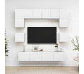 Juego de mueble para tv de 8 piezas aglomerado blanco