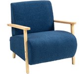 Butaca de salón homcom borreguito azul 74.5x76x78 cm
