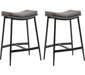 Taburetes de bar homcom acero, poliéster gris 48.5x38.5x68.5 cm