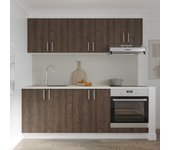 Set cocina haaus karo v10, roble bronce/blanco, encimera thermo 28 mm, l 280 cm