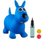 Relaxdays saltador hinchable perro para niños hasta 50 kg sin bpa, plástico, azul, 50 x 26 x 60 cm