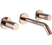 Laufen kartell mezclador de lavabo empotrado de 2 mandos, caño fijo, proyección de 175 mm, h3123360821201, color: oro rosa