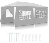 Pabellón carpa terraza - carpa de mercado y protección solar para el jardín, pabellón ideal para fiestas 3x6m blanca