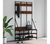 Maison exclusive - perchero con zapatero roble marrón 100x40x184 cm