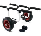 Carrito para transporte de piragua y piragua, aluminio 90kg con ruedas-pu ø22cm & ancho ajustable