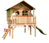Axi sophie casa infantil de madera fsc con tobogan amarillo | casita de juegos para niños de jardin / exterior | parque infantil en marrón y verde