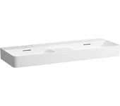 Laufen val lavabo doble, sin agujero para grifo, con rebosadero, 1200x420mm, centro semiseco, h8142824001091, color: blanco con lcc