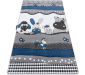Alfombra petit farm granja los animales azul 200x290 cm