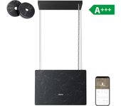 Ciarra campana isla 48 cm 700m³/h a+++ 4 velocidades booster táctil y app 2 filtros de carbón mármol negro cd4850gb