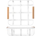 Cesta de metal blanca cm23x24,5xh8 10005pp h&h